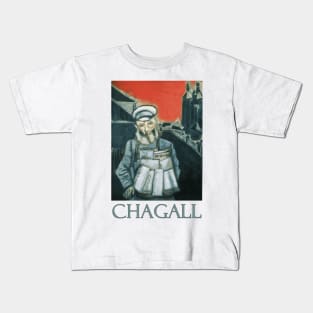 Newspaper Seller (1914) by Marc Chagall Kids T-Shirt